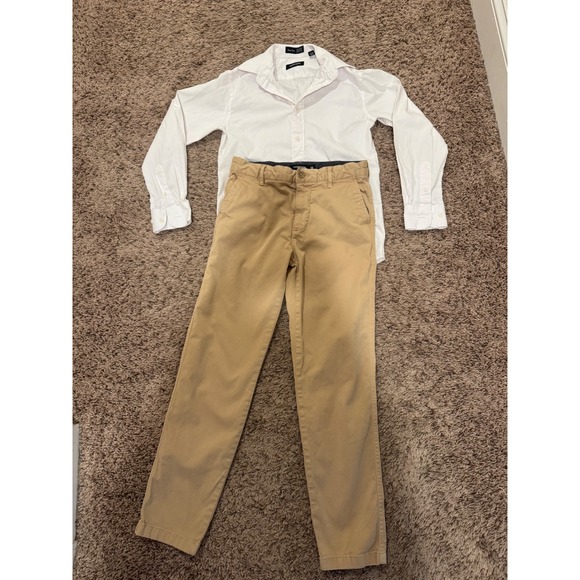 Nordstrom Other - Nordstrom Teen Boy Outfit White Button Down Shirt Size 10 & Khaki Pants Size 12